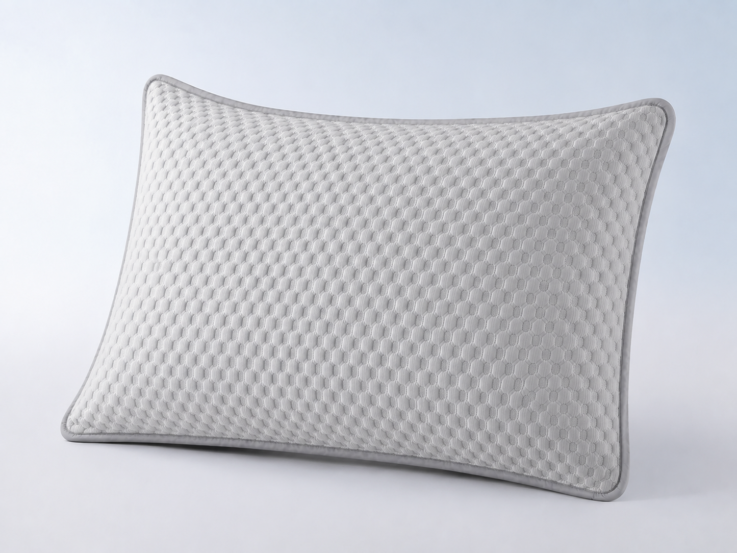 Breathable cooling pillowcase made from ice silk fabric in grey