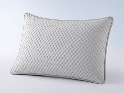 Breathable cooling pillowcase made from ice silk fabric in grey